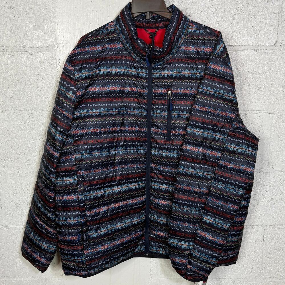 Club Room Men's Quilted Packable Puffer Jacket, Cozy Fairisle, XXLarge $125